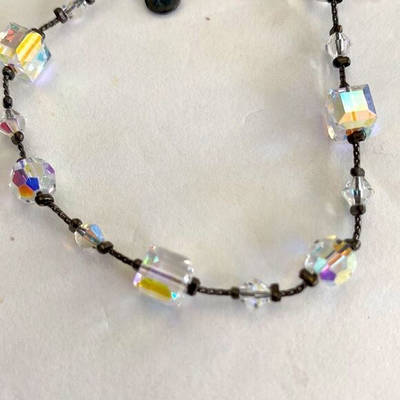 Dabby reid iridescent clear crystal hematite color chain extender chain - Picture 2 of 3